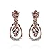 14k Rose Gold Peach Morganite and Diamond Tear Drop Earrings