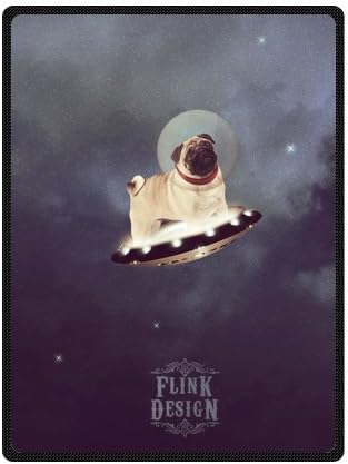 Nice Pug Dog Fleece Throw Blanket - Blanket 58" x 80"(Large)