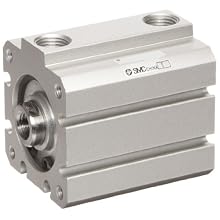 SMC NCQ8 Series Aluminum Air Cylinder, Compact, Double Acting, Both Ends Tapped Mounting, Not Switch Ready, No Cushion