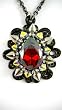 Rocker Jewelry Red Magma Crystal Drop Pendant Crystal Spikes