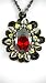 Rocker Jewelry Red Magma Crystal Drop Pendant Crystal Spikes