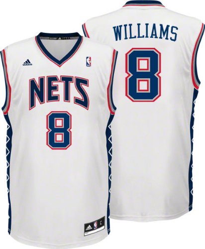 NBA Men's New Jersey Nets Deron Williams Revolution 30 Home Replica Jersey (White, Medium)