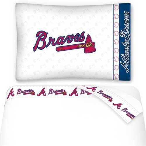 MLB Atlanta Braves Baseball Twin Bed Sheet Set