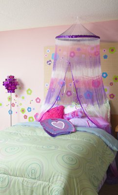 princess canopy beds for girls Purple White and Fuchsia Tie Dye Canopy