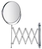 Exclusive Telescopic Cosmetic Wall Mirror, chrome, 3-x magnification