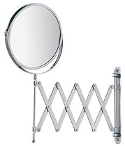 Exclusive Telescopic Cosmetic Wall Mirror, chrome, 3-x magnification