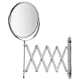 Exclusive Telescopic Cosmetic Wall Mirror, chrome, 3-x magnification