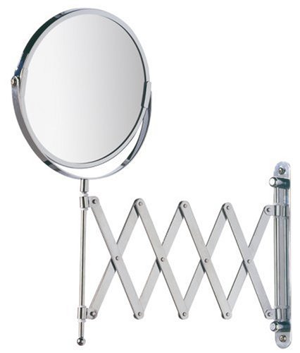 Wenko 15165100 Kosmetik-Wandspiegel Teleskop Exclusiv - 100% und 300%, Chrom, &Oslash; 16 cm, 50 cm Arml&auml;nge, 19 x 38.5 x 50 cm