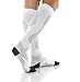 Mojo Compression Socks Unisex Elastic Graduate Knee Length with Power Style Design and Cushioned Foot & Heel | Improve Muscle Endurance | Made with Coolmax | X Large | White
