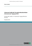 Johannes Hadlaub: Ein sp�tmittelalterlicher Chronist der Tagespolitik?: Analyse des Liedes 2 im historischen tagespolitischen Kontext