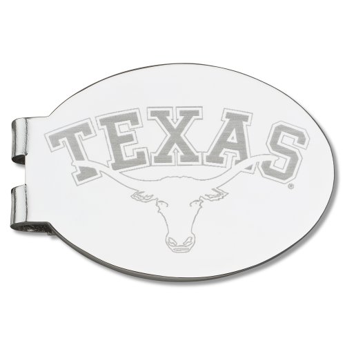 NCAA Texas Longhorns Laser Etched Silver Plated Money Clip