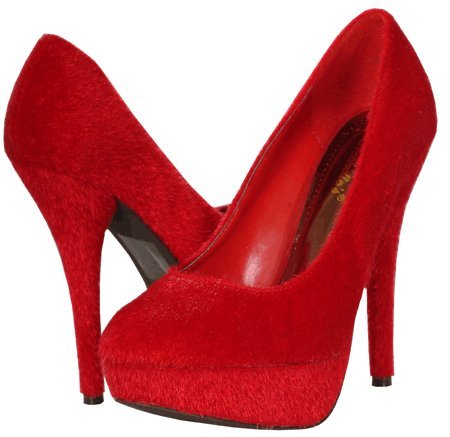 Red PONY-TAIL Platforms Pumps Women's Shoes