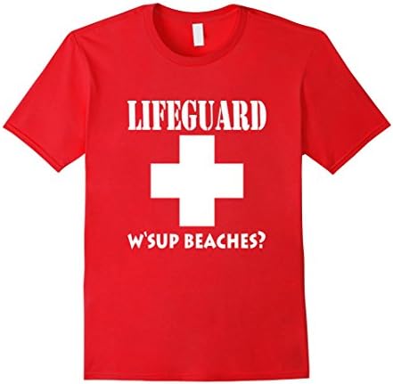 Men's Lifeguard Parody T-Shirt, Funny Lifeguard Shirt  Medium Red