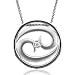 Zodiac Sign Cancer Silver Diamond Pendant Necklace (HI, I1-I2, 0.05 carat)