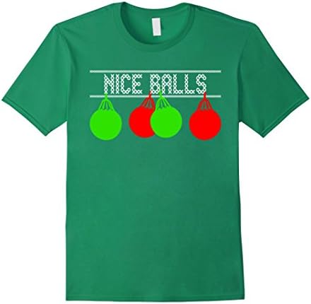 Men's Nice Balls - Funny Ugly Christmas Sweater Ornament T Shirt  3XL Kelly Green