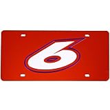 Mark Martin #6 Red Mirror License Plate
