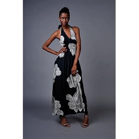Black and White Paisley Halter Dresses by BCBG