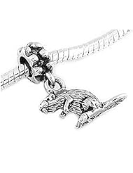 Sterling Silver Beaver Gopher Dangle Bead Charm
