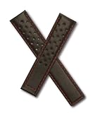 Black/Red Sports perforated leather strap to fit TAG Heuer Carrera models starting CV21- & WV21-.