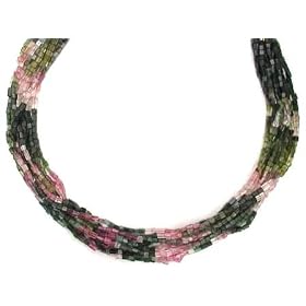 Tourmaline Necklaces 9 Strands Brazilian Tourmaline Beads Beaded Necklace by Gino