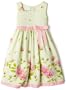 Bonnie Jean Girls 2-6x Border Print Dress,Green,5
