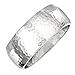 Sterling Silver Rhodium Plated Hammered Textured