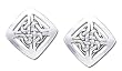Solid Sterling Silver Knotted Square Celtic Earrings