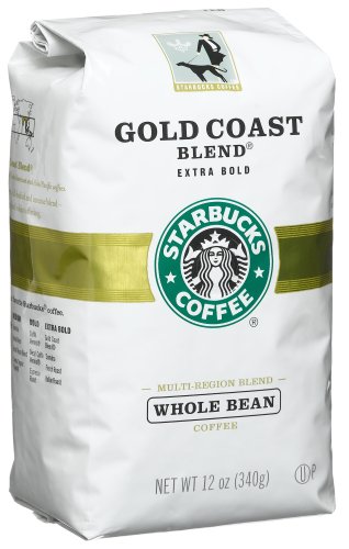 Starbucks Gold Coast Blend Coffee, Whole Bean, 12-Ounce Bags (Pack of 3)