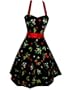 Pretty Kitty Fashion - Robe - Noir avec Cerises Rouges