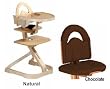 Svan High Chair from Scandinavian Child with Infant Kit and Cushion, Chocolate Cushion with Natural Wood