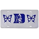 Duke Blue Devils Butterfly Silver Mirror License Plate