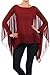 Modern Kiwi Solid Sheer Chiffon Caftan Poncho Tunic Top Burgundy One Size