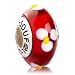 Pandora Damen-Charm Murano Glas rot & weiß blume