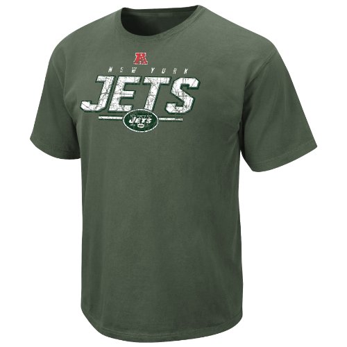 NFL Men's New York Jets Vintage Roster II Short Sleeve Pigment Dye Tee (Pigment Willow, XX-Large)