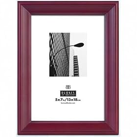 Burnes of Boston Carmel, Wood Picture Frame for a 5" x 7" Photograph, Color: Rosewood