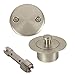 Bennington Lift Turn Bathtub Tub Drain Overflow Conversion Kit with Removal Tool, Satin Nickel