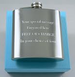 from Drinks Are On Me Drinks Are On Me Stainless Steel 6oz Hip Flask Gift, Engraved Free With Your Message, Free Gift Box