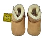 Produkt-Bild: Baby-Lammfellschuhe mit Klettverschluss, komplett gef&uuml;ttert, Farbe: sand