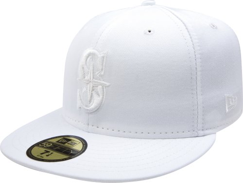 MLB Seattle Mariners White on White 59FIFTY Fitted Cap (7)