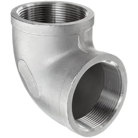 Merit Brass K401-04 90 Degree Elbow, 1/4" NPT Female, Class 150 304 Stainless Steel Cast Pipe Fitting