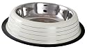Buckingham Striped Dog Bowl Cream (64oz)