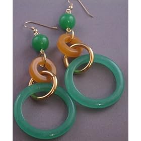 Green Quartz Hoop Earrings