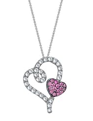 Effy Jewlery DiVersa White, Pink & Blue Sapphire Heart Pendant