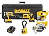 DEWALT DW5KIT-2 18 Volt XRP 1/2-Inch Drill/Driver/Hammerdrill, Reciprocating Saw, Circular Saw, Jig Saw, and Flexible Floodlight Kit
