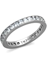 WOMEN'S PRINCESS CUT AAA CZ ETERNITY ANNIVERSARY WEDDING RING BAND SIZE 5-10