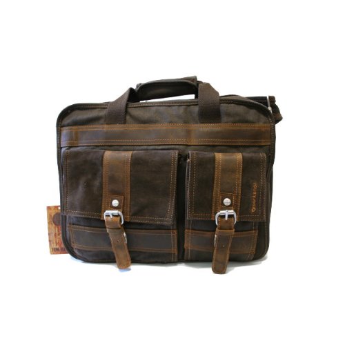 Greenland Oilskin Leder Laptoptasche Reisetasche braun