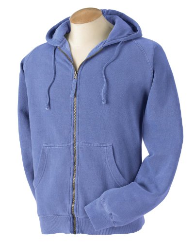 Comfort Colors - 10 oz. Garment-Dyed Full-Zip Hood >> L,FLO BLUE