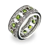 Sterling Silver Peridot Jazz Club Band 9 4156RCH4EHL. SL160 Sterling Silver Peridot Jazz Club Band 9