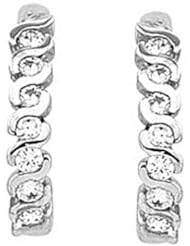 Pair of 14K White Gold Diamond Earrings - 0.42 Ct. -- LIFETIME WARRANTY