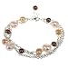 Handmade Brown & White Freshwater Pearl Bracelet With Sterling Silver